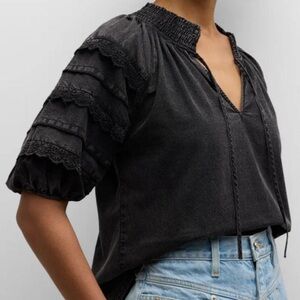 Rails Anmity top black acid wash size small